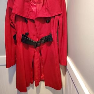 Guess wool peacoat red croc print belt medium nw